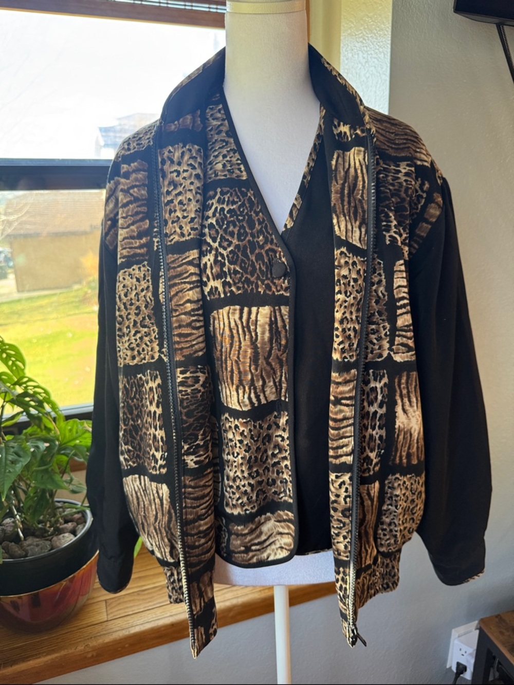 Joyce Sportswear Patchwork Safari Bomber Jacket + Vest Set - Mob Wife Aesthetic